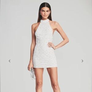 RETROFETE OLIVIA SEQUIN MINI DRESS - WHITE SMALL